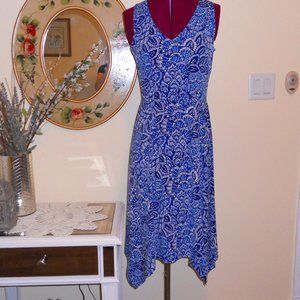 RN Studio PS Blue Patterned Sleeveless Dress Longer Sides